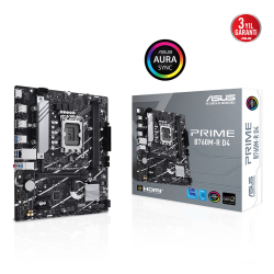 Asus Prime B760M-R D4 Intel B760 Lga1700 Ddr4 5333 Hdmi 2X M2 Usb3.2 Aura Rg 