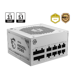 Msi Mag A850Gl Pcie5 White 850W 80+ Gold Power Supply-Beyaz