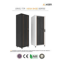 Ager Vega Base 22U W=600Mm D=800Mm 19''  Dikili Tip Kabinet 