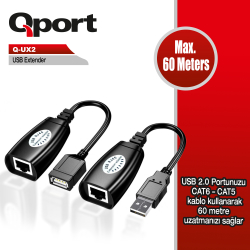 Qport 60M Usb Extender 2 Li̇ Paket (Q-Ux2)