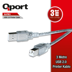 Qport 3M Usb2.0 Printer Kablosu (Q-Pr3)