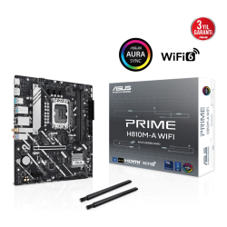 Asus Prime H810M-A Wifi Lga1851 Ddr5 6400 &Ccedil;Ift M2 Usb3.2 Wifi+Bt Aura Rgb Matx 