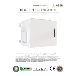 Ager Tek Cidar 09U W=600Mm D=600Mm 19'' Ip55 Outdoor Duvar Tipi Kabinet 