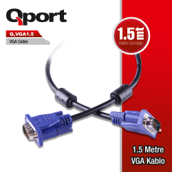 Qport 1.5M 15Pi̇n Fi̇treli̇ Vga Kablo (Q-Vga1.5)