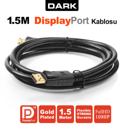 Dark 1.5M Displayport Altın U&Ccedil;Lu Kablo 1080P Dk Cb Dpl150