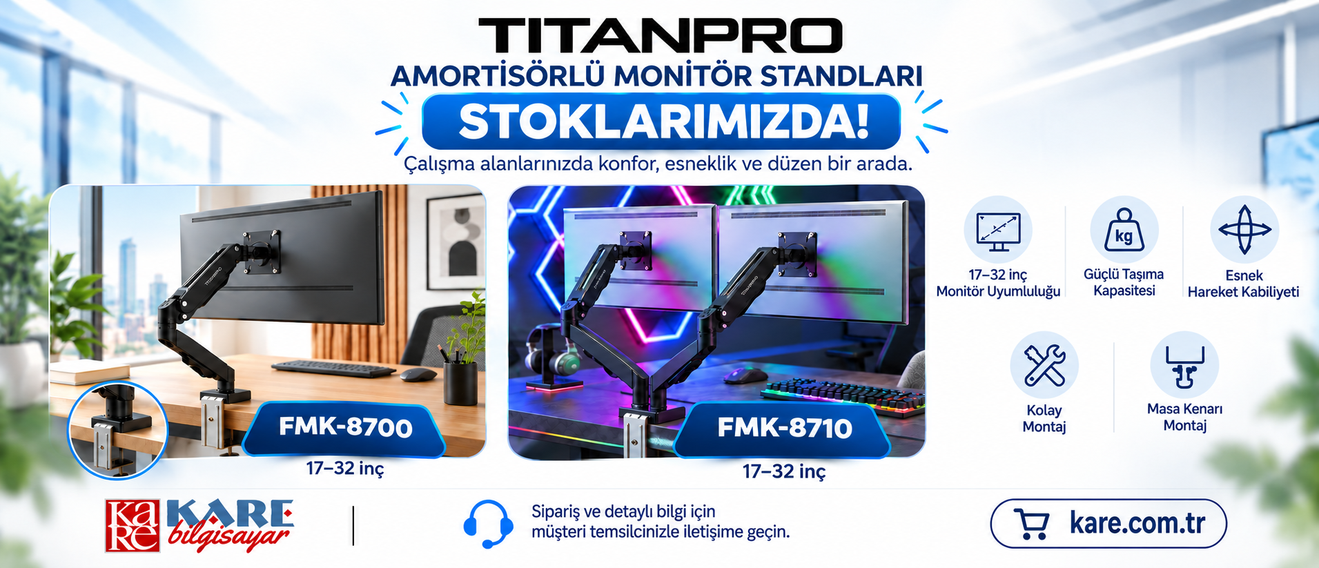 TITANPRO  AMORTİSÖRLÜ MONİTÖR STANDLARI STOKLARIMIZDA!