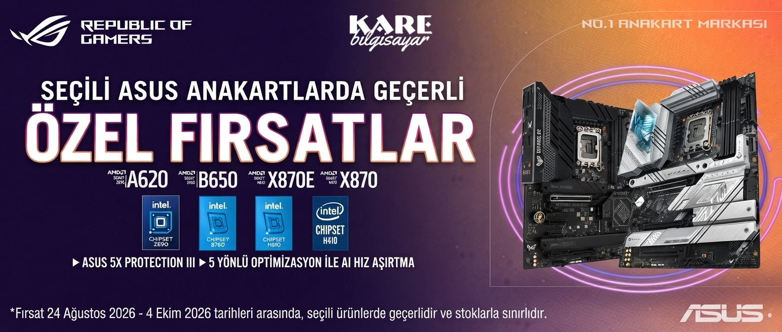Ağustos asus anakart kampanya